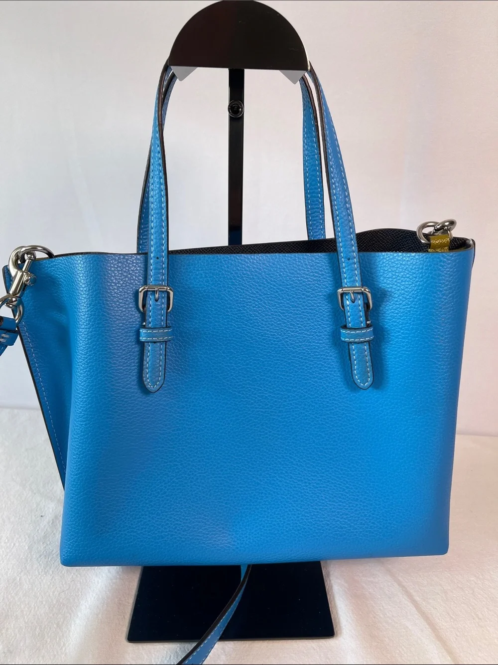 COACH F2378-C4084 Mollie Tote 25 Sky Blue Leather Crossbody Authentic
